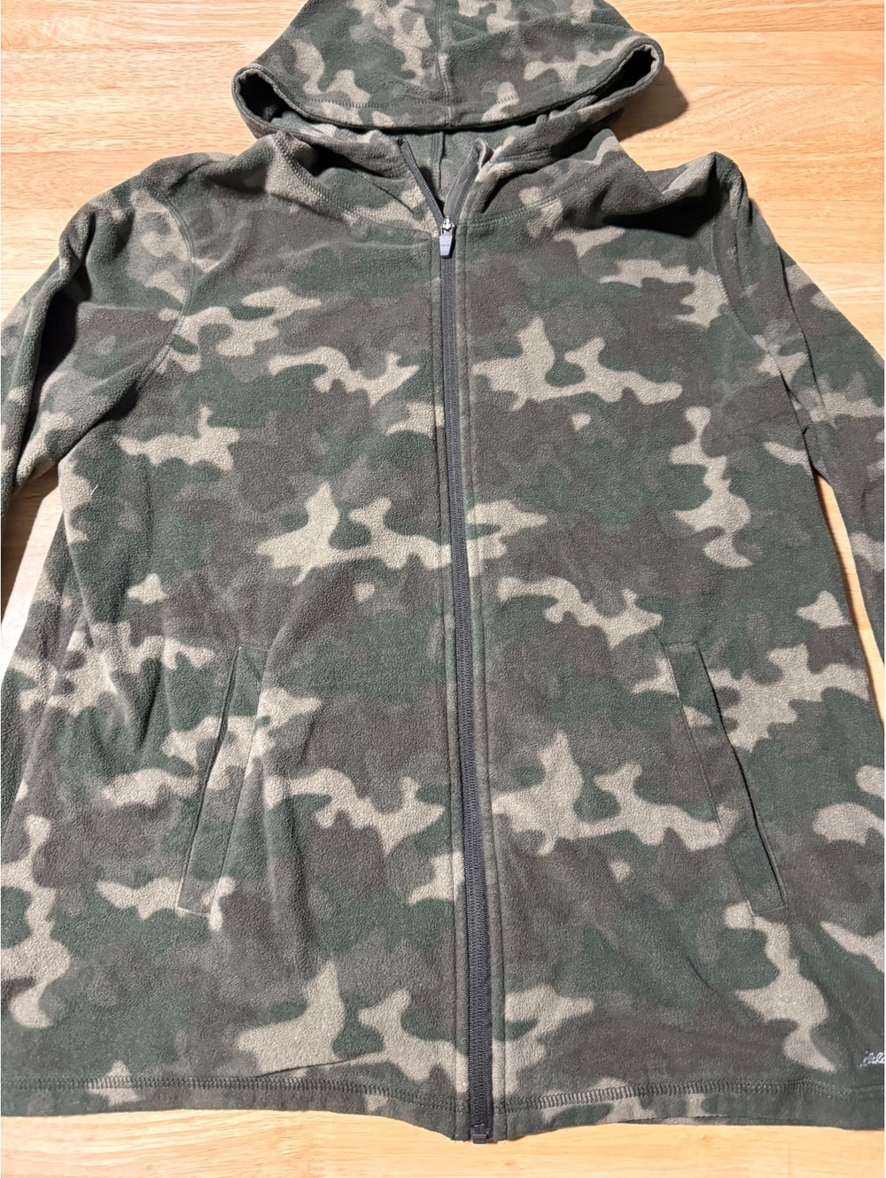 Eddie Bauer Women’s Camo Hooded Fleece Jacket XL Full Zip